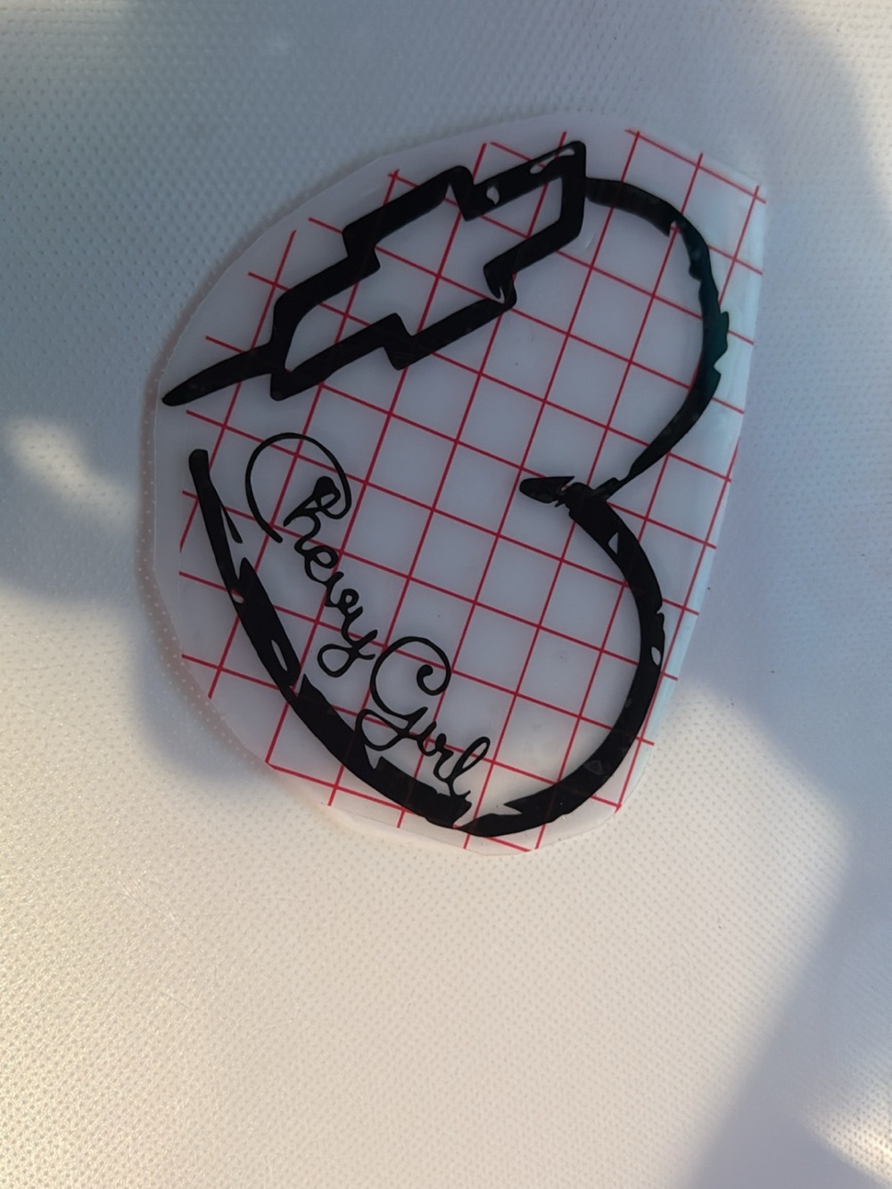 Black 'Chevy Girl' Heart Decal Sticker - Black